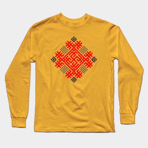 Rodimich - Antlers - Slavic Symbol #1 Long Sleeve T-Shirt by GrandTartaria